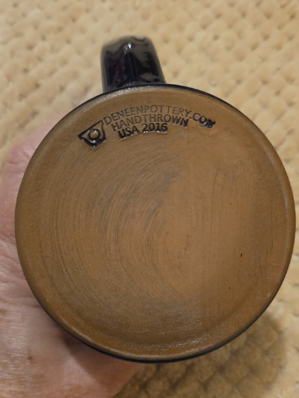 Deneen Pottery Chickamauga and Chattanooga National Military Pk Navy Blue Mug - Picture 3 of 4